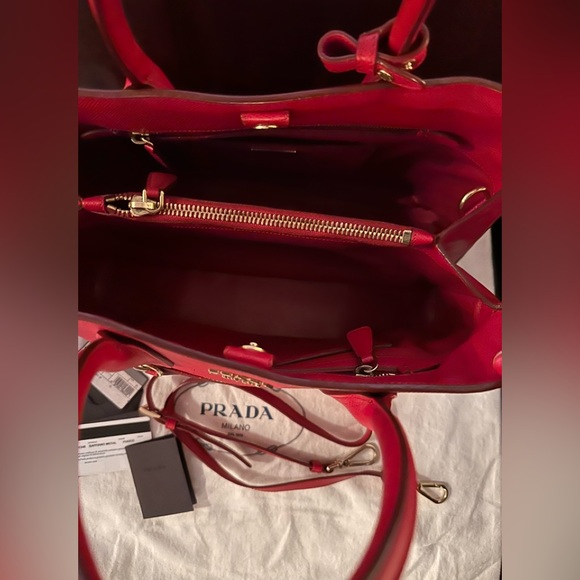 PRADA Saffiano Leather Red Handbag - Picture 8 of 10